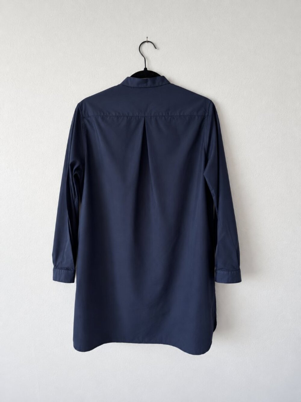 3.1 Phillip Lim Navy Cotton Poplin Band Collar Tunic Shirt Size S (0) - Picture 2 of 4
